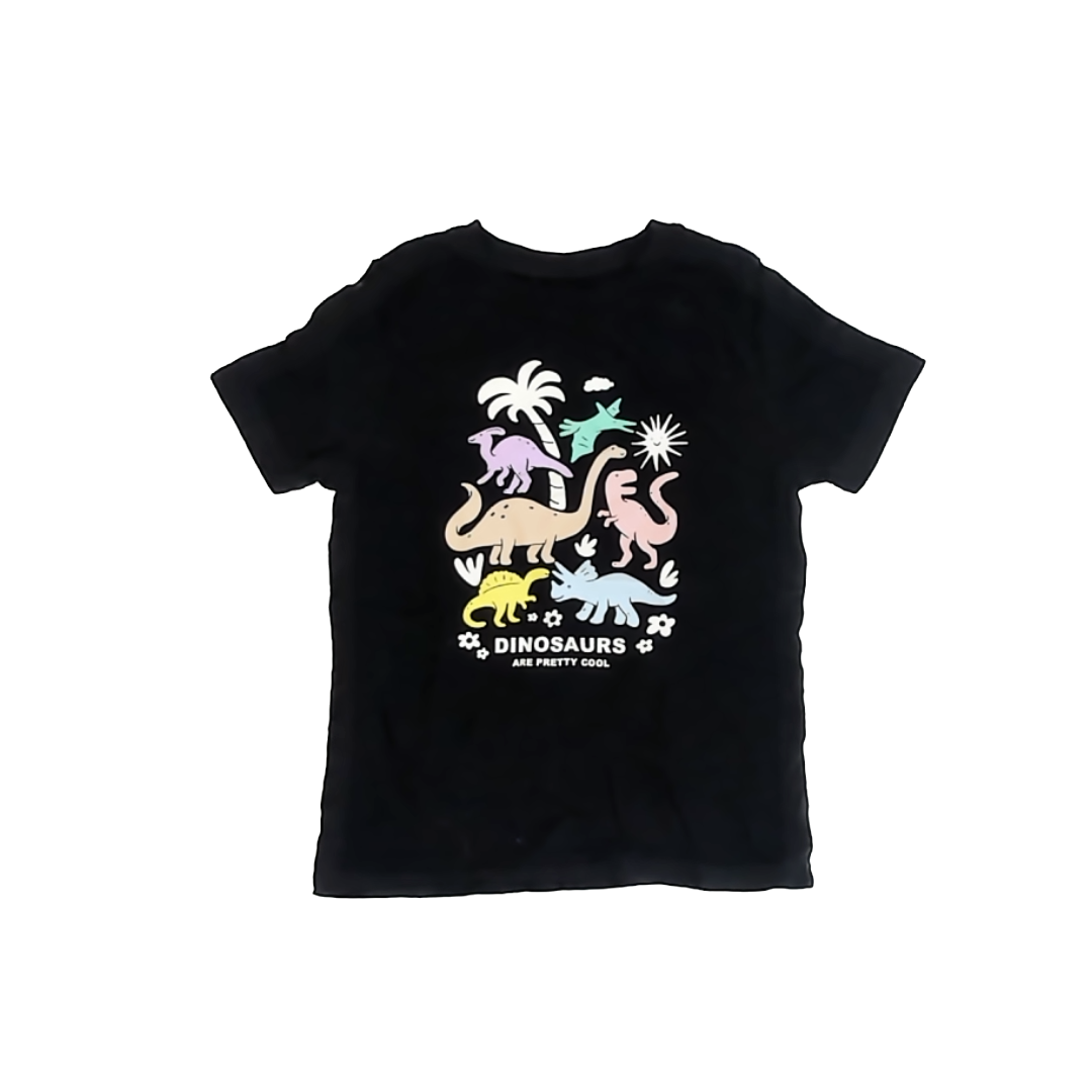 Old Navy Unisex Black Dinosaur T-Shirt Size: 6 Years Black Dinosaur