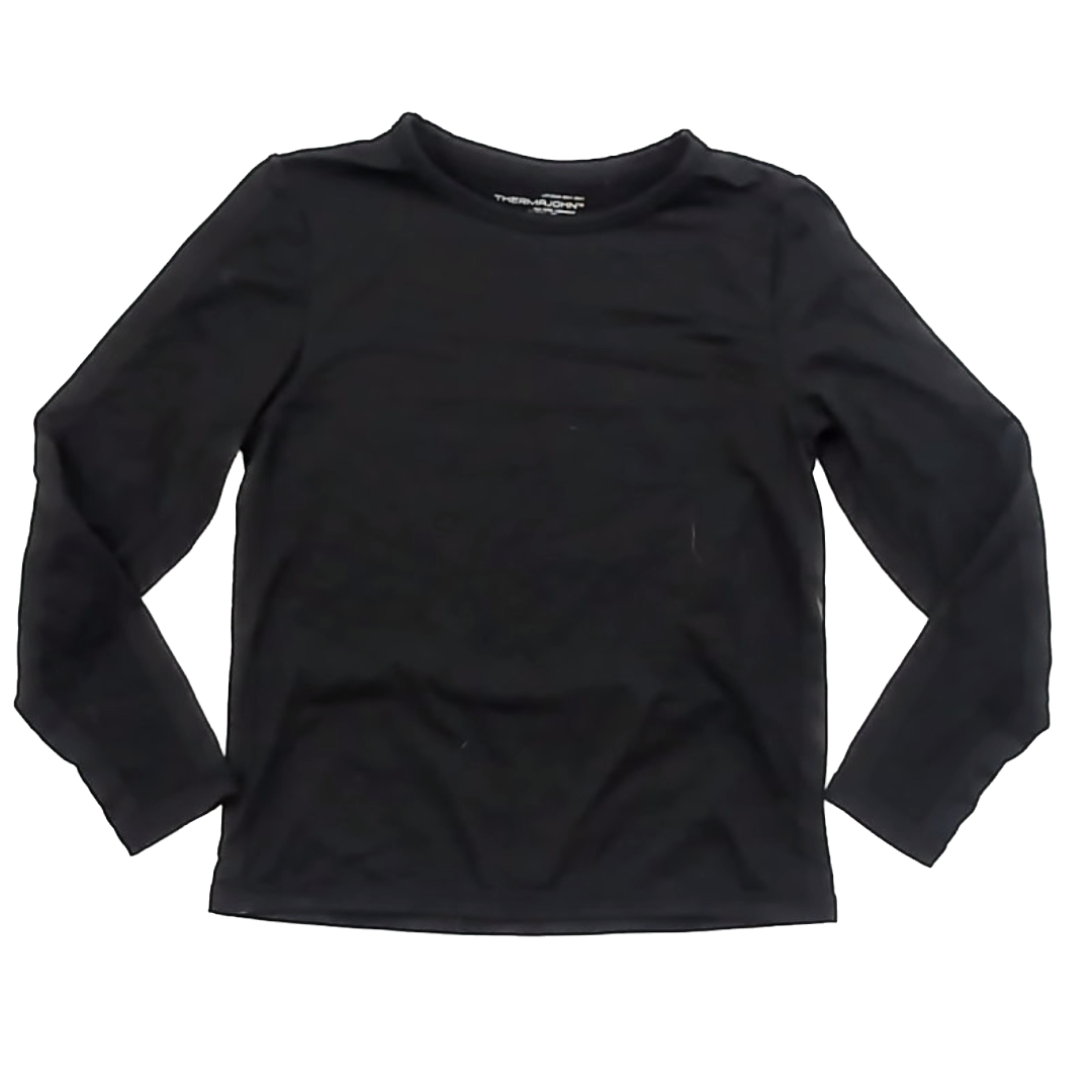 Thermajohn Boys Black Fleece-Lined Athletic Top Size: YM 10-12 Years Black Fleece-Lined