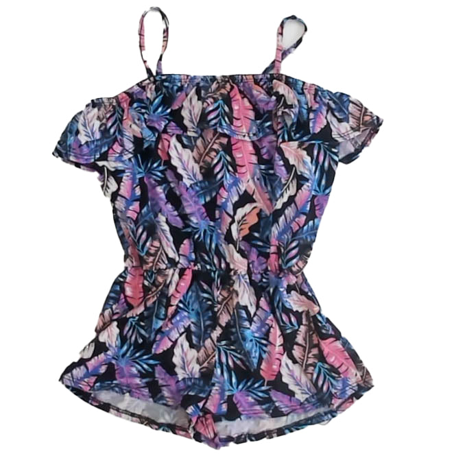 Pinc Girls Black Floral Romper Size: 6 Years Black Floral