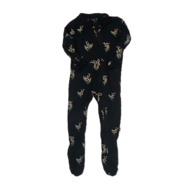 Kyte Girls Black Floral 1-piece footed Pajamas Size: 6-12 Months Black Floral