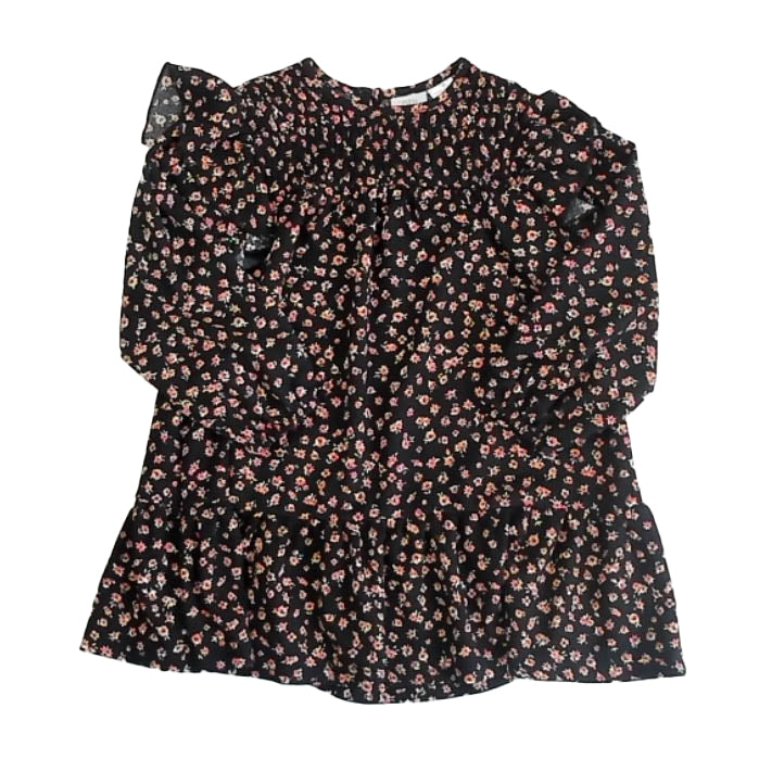 Zara Girls Black Floral Dress Size: 3-4T Black Floral