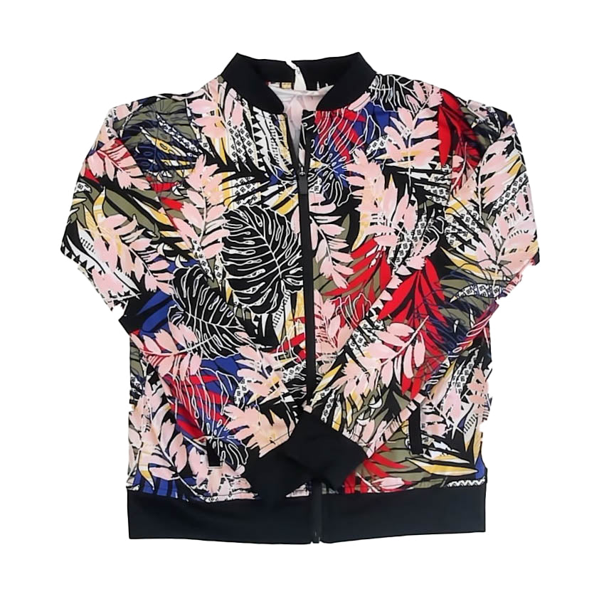 Ideology Girls Black Floral Athletic Top Size: Junior Medium Black Floral