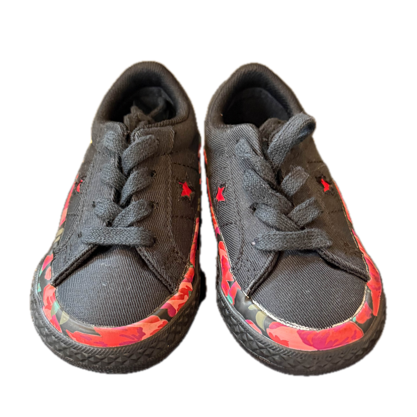 Converse Girls Black Floral Sneakers Size: 5 Toddler Black Floral