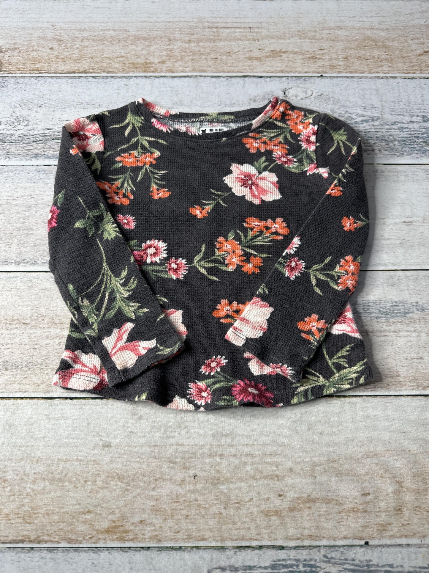Gap Girls Black | Flowers | pink Long Sleeve Shirt Size: 3T Black | Flowers | pink