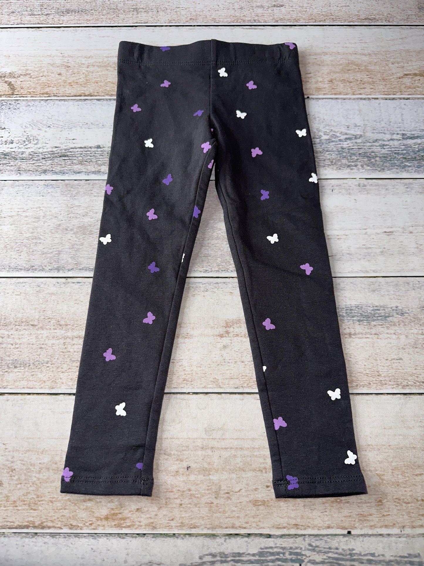 H&M Girls Black | Flowers Pants Size: 3T Black | Flowers