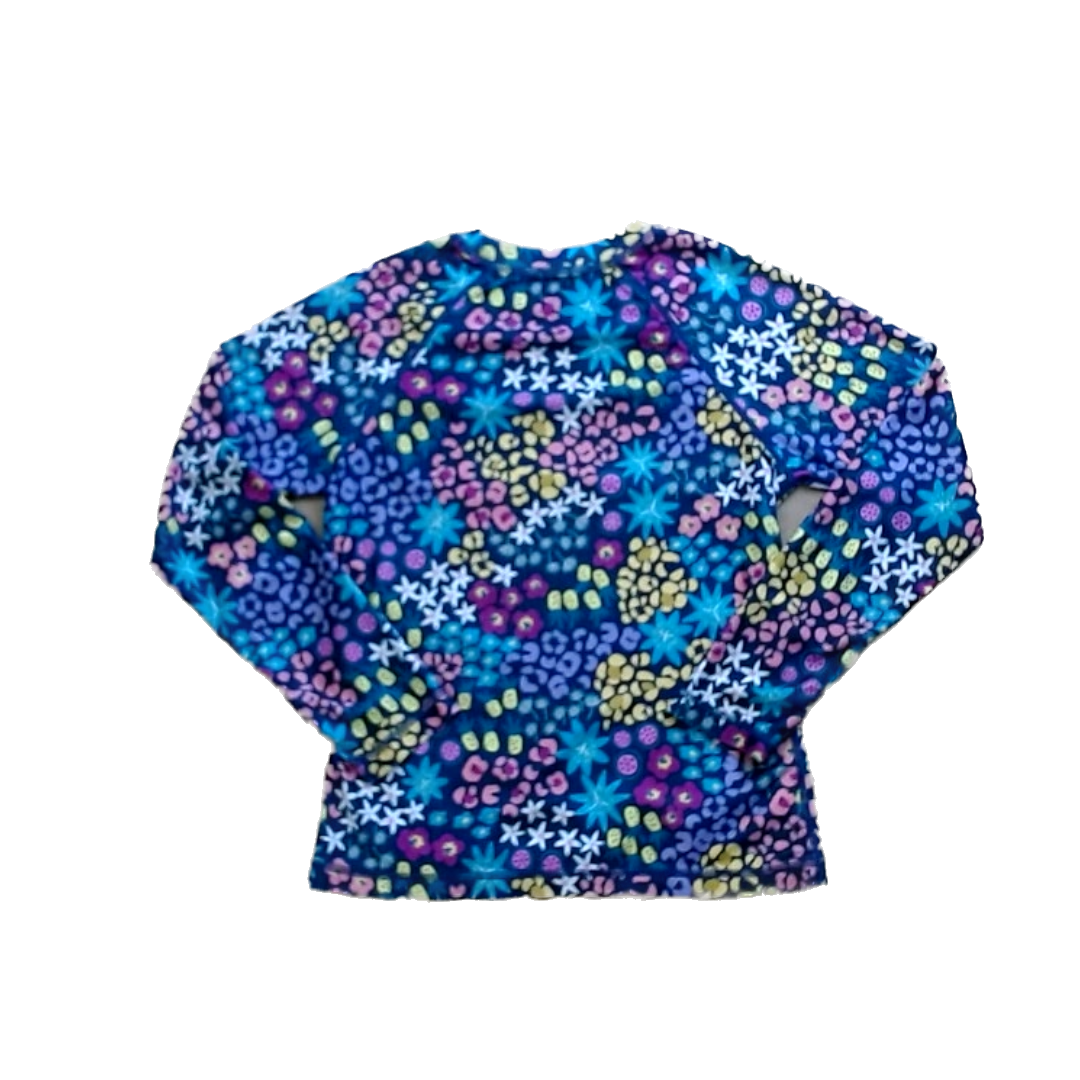 Tea Collection Girls Black | Flowers Rashguard Size: 8 Years Black | Flowers
