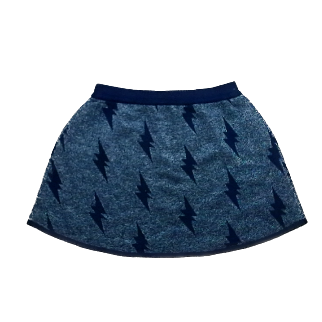 Rockets Of Awesome Girls Black Gold | Lightening Bolt Skirt Size: 5 - 7 Years Black Gold | Lightening Bolt