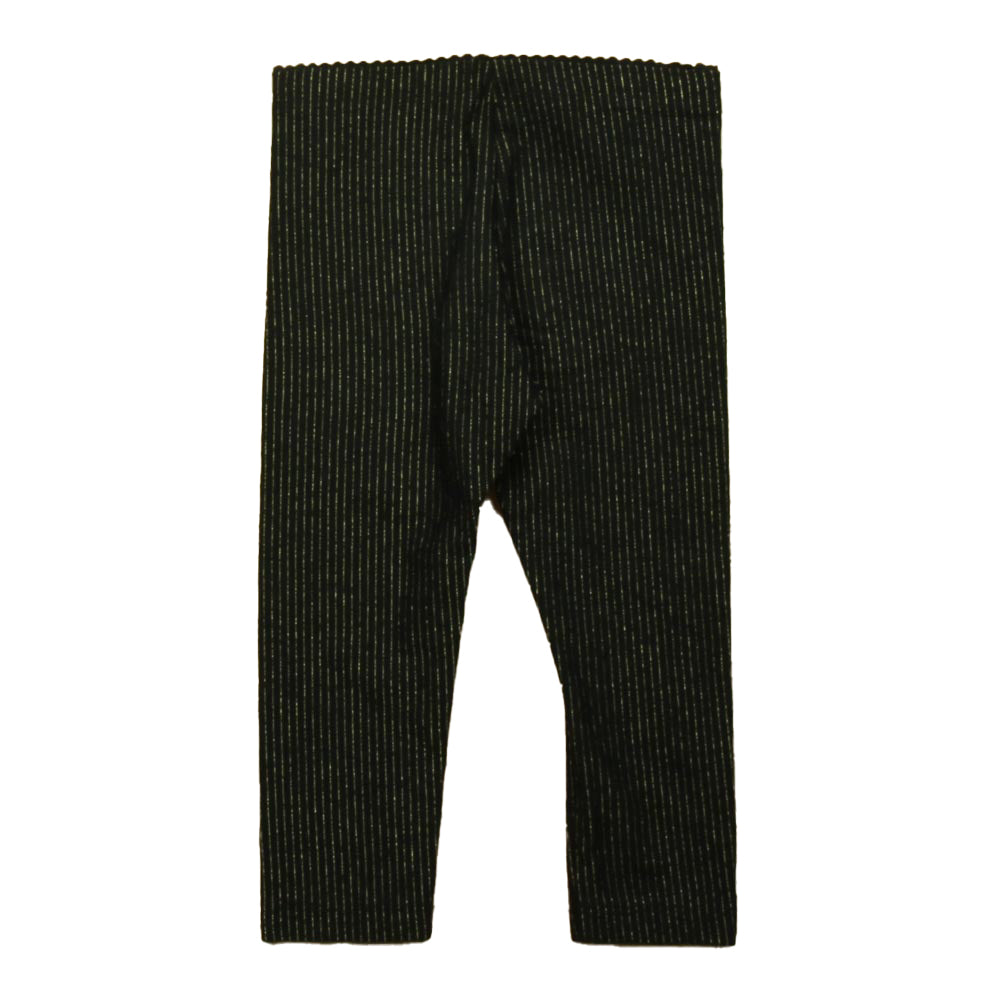 Tea Girls Black | Gold Stripe Leggings Size: 2T Black | Gold Stripe