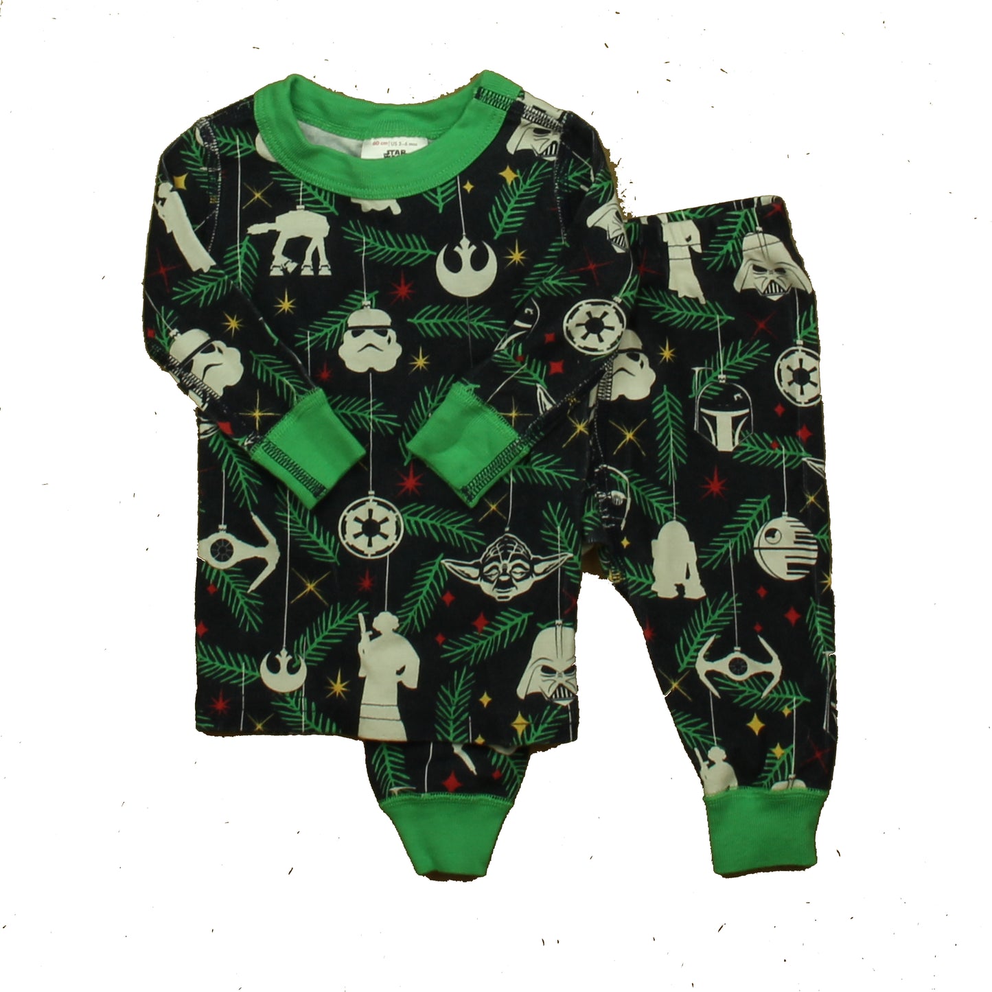 Hanna Andersson Boys Black | Green Star Wars 2-piece Pajamas Size: 3-6 Months Black | Green Star Wars