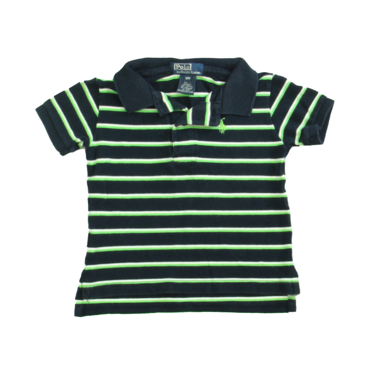 Polo by Ralph Lauren Boys Black | Green | Stripes Polo Shirt Size: 12 Months Black | Green | Stripes