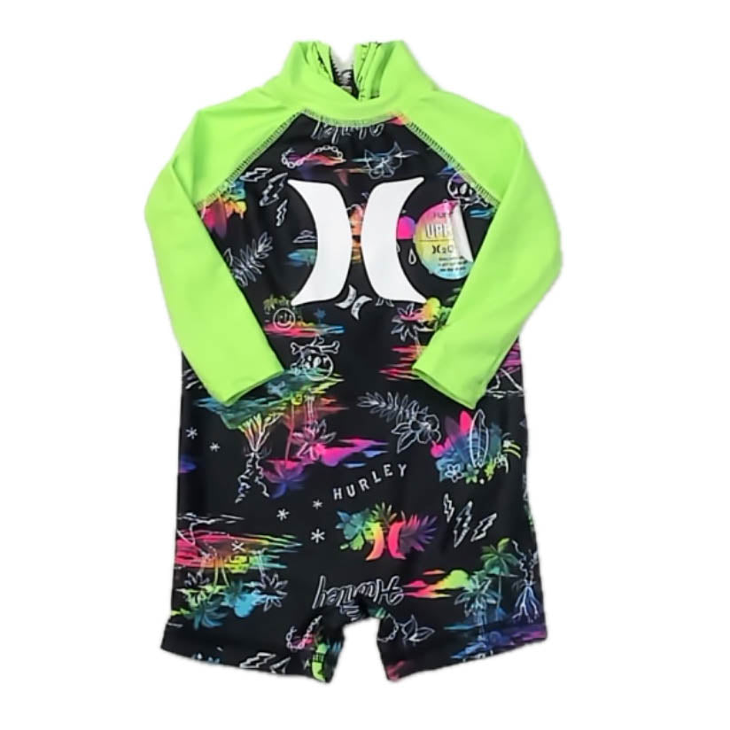 Hurley Boys Black | Green 1-piece Swimsuit Size: 3 Months Black | Green