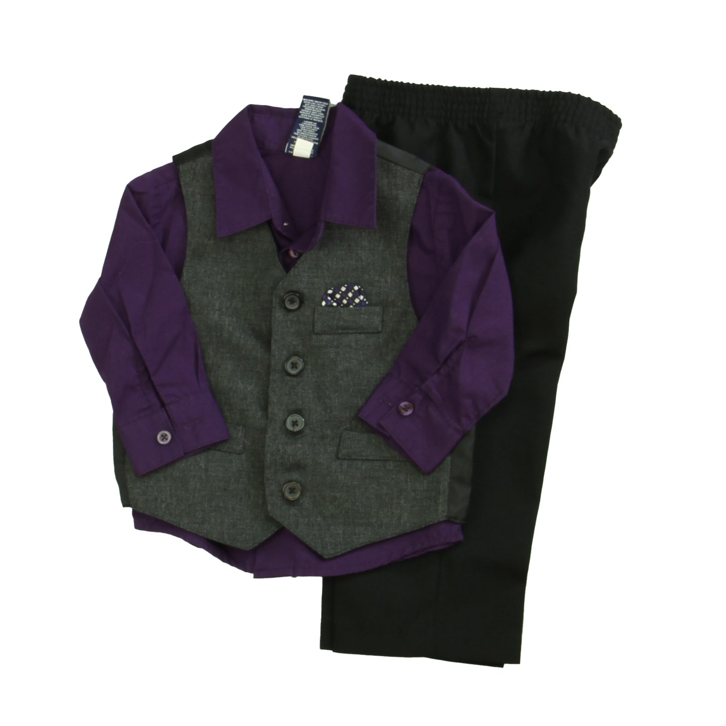 Jonathan Strong Boys Black | Grey | Purple Special Occasion Outfit Size: 18 Months Black | Grey | Purple