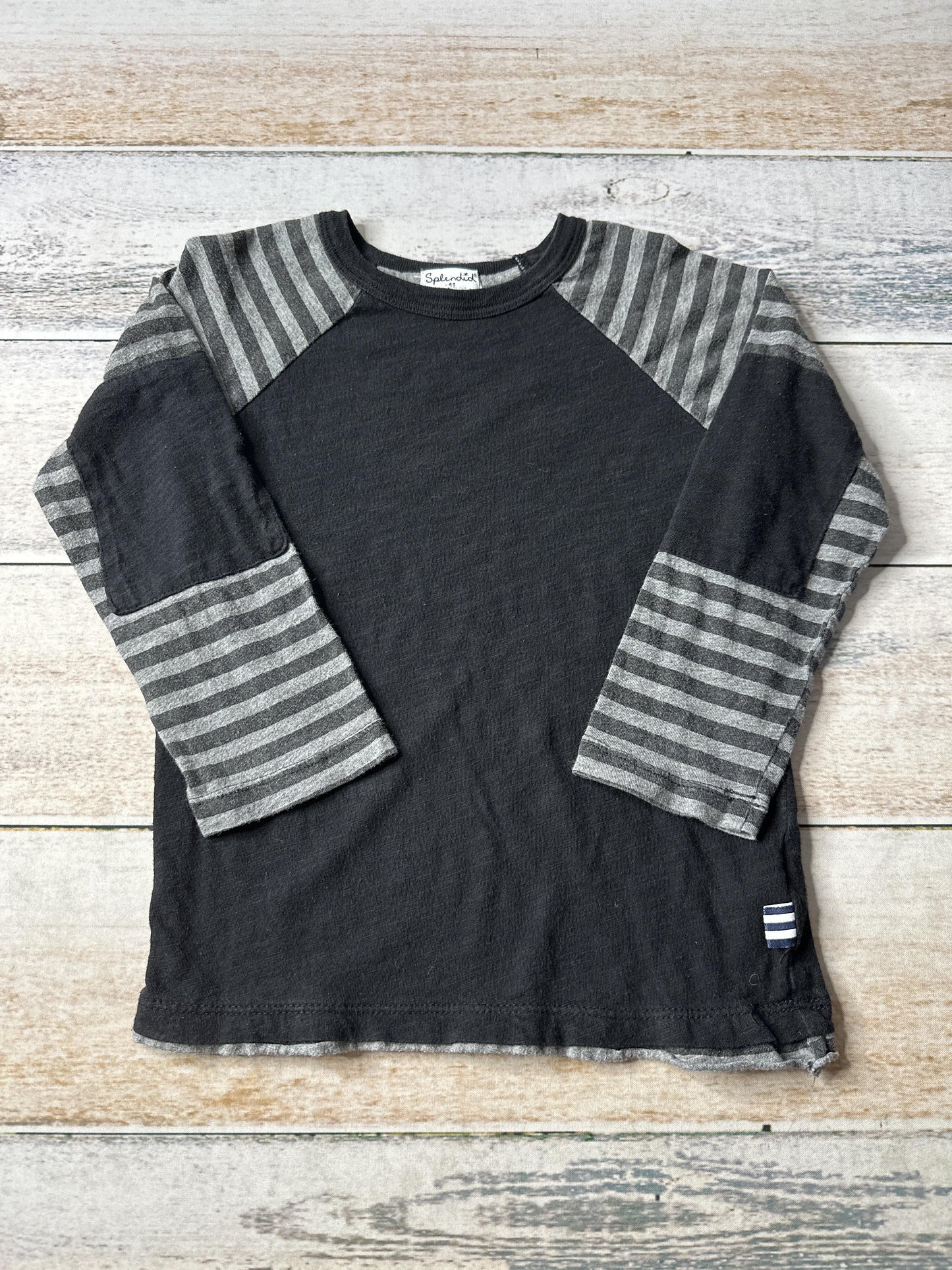 Splendid Boys Black | Grey Long Sleeve T-Shirt Size: 4T Black | Grey