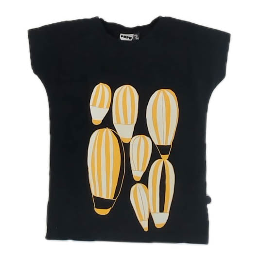Papu Girls Black Hot Air Balloons T-Shirt Size: 5T Black Hot Air Balloons