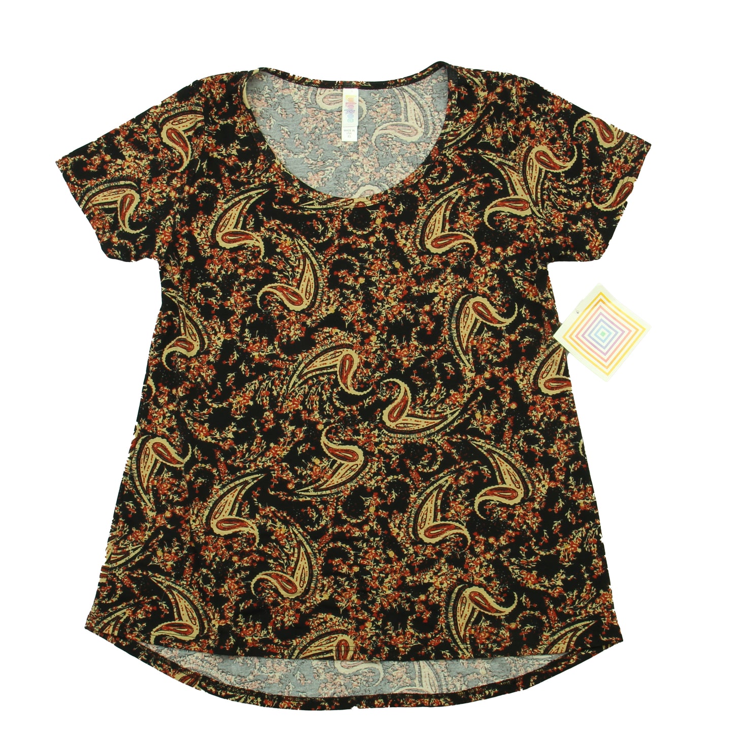 LuLaRoe Girls Black | Ivory Short Sleeve Shirt Size: Junior XS Black | Ivory