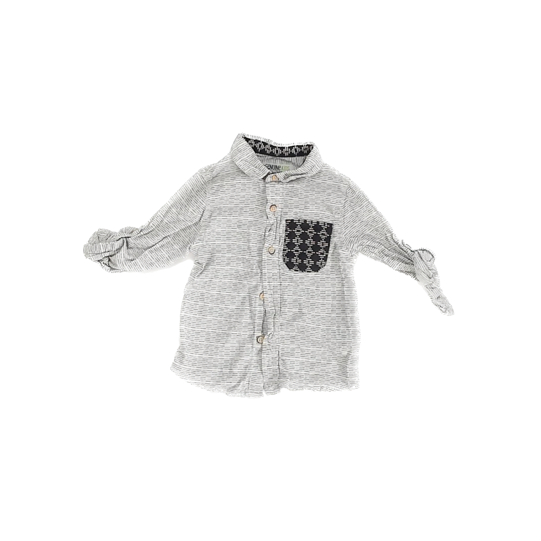 Osh Kosh Boys Black | Ivory Button Down Long Sleeve Size: 3T Black | Ivory