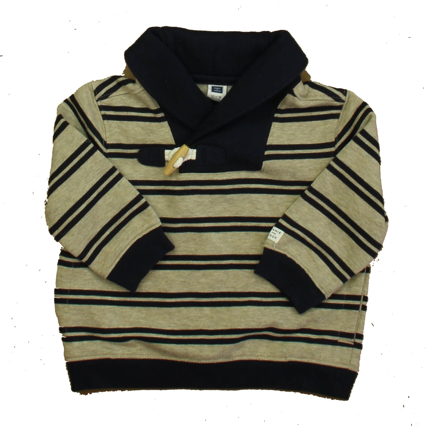 Janie and Jack Boys Black | Khaki Long Sleeve Shirt Size: 12-18 Months Black | Khaki