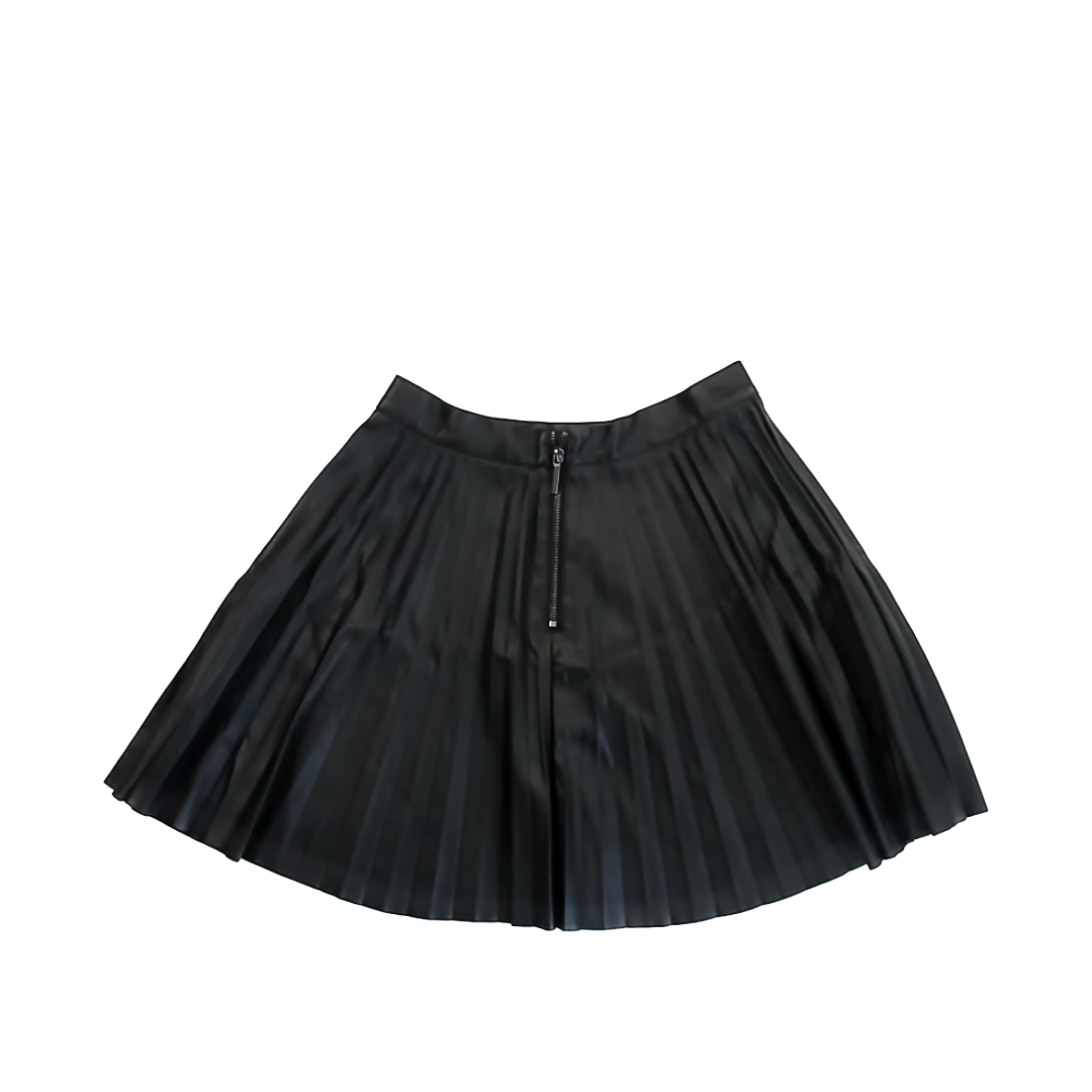 Topshop Girls Black Leather Skirt Size: US Adult 6 Black Leather