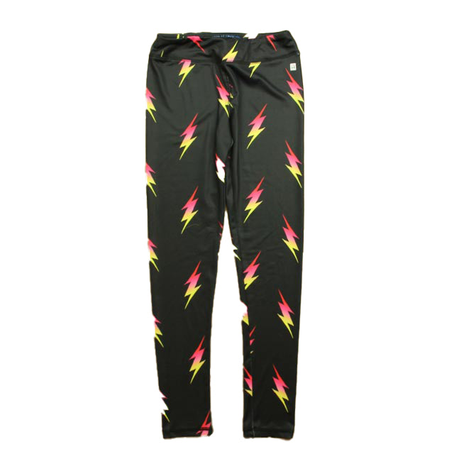 Rockets Of Awesome Girls Black | Lightning Bolt Leggings Size: 12 Years
