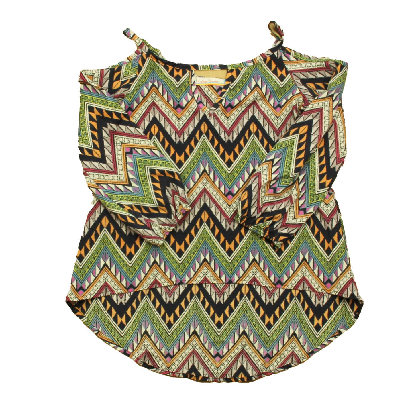 Vintage Havana Girls Black Multi Blouse Size: 8-10 Years Black Multi