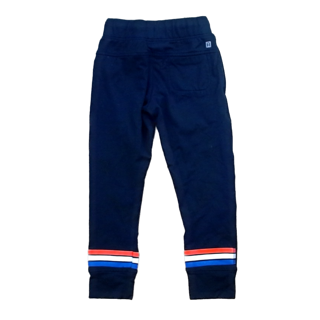 Rockets Of Awesome Boys Black | Orange White and Purple Line Stripes Casual Pants Size: 6 Years Black | Orange White and Purple Line Stripes