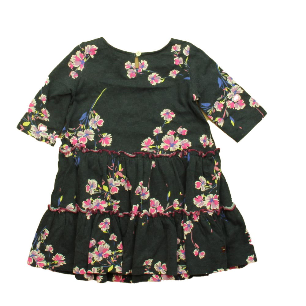 Tea Girls Black | Pink Floral Dress Size: 3T Black | Pink Floral