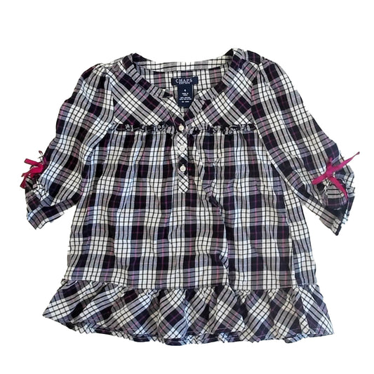 Chaps Girls Black | Pink Plaid Blouse Size: 4T Black | Pink Plaid