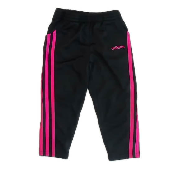 Adidas Girls Black | Pink Athletic Pants Size: 2T Black | Pink