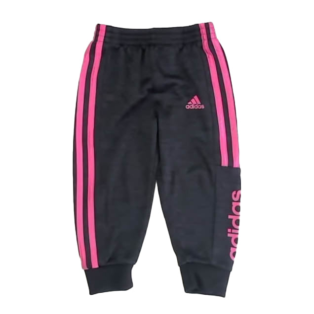 Adidas Girls Black | Pink Athletic Pants Size: 2T Black | Pink