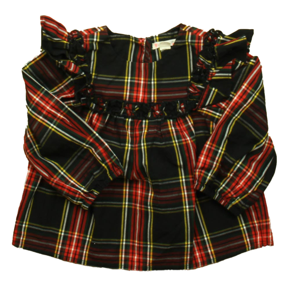 Crewcuts Girls Black Plaid Blouse Size: 4T Black Plaid