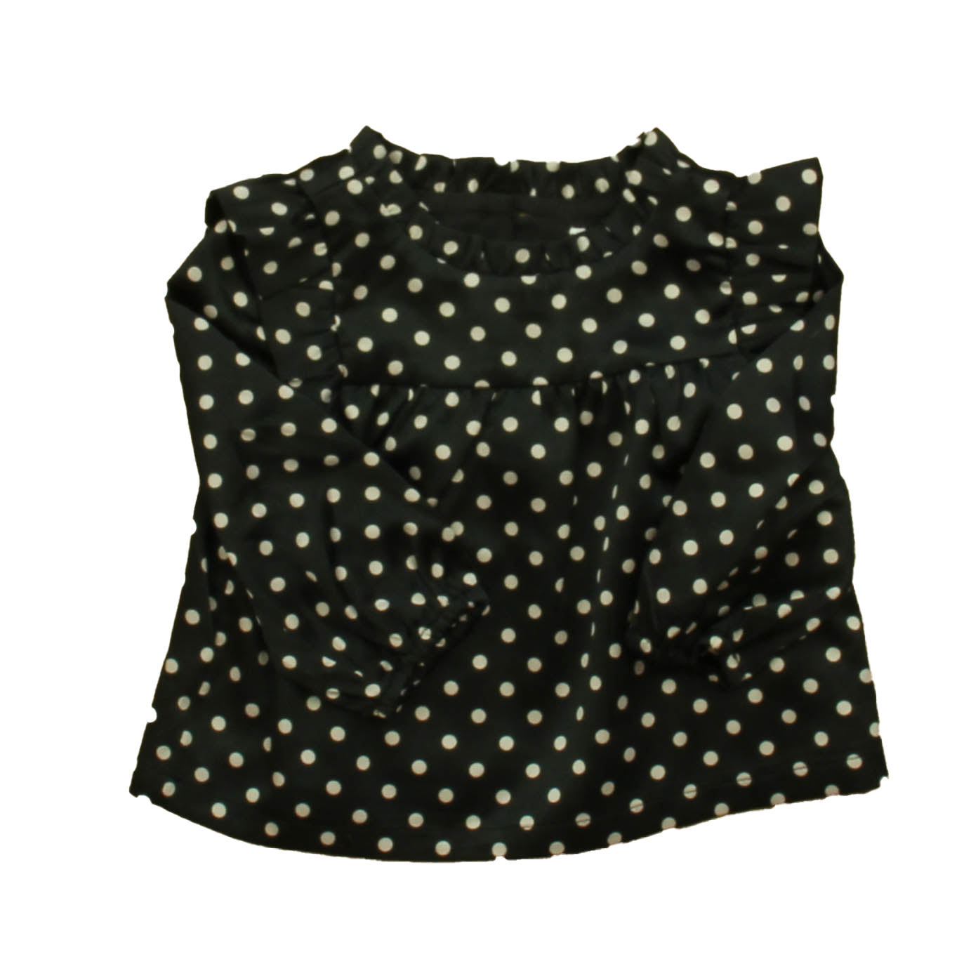Gap Girls Black Polka Dots Blouse Size: 6-12 Months Black Polka Dots