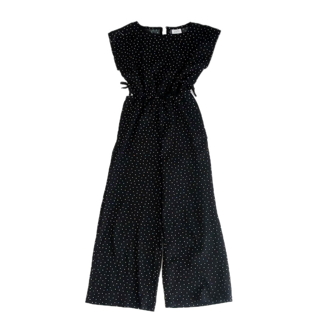 Zara Girls Black Polka Dots Romper Size: 7 Years Black Polka Dots