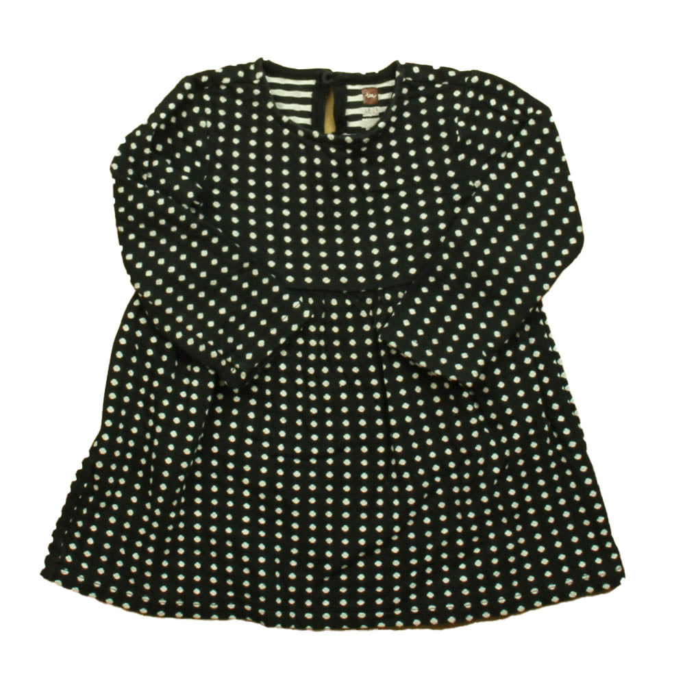 Tea Girls Black Polka Dots Dress Size: 18-24 Months Black Polka Dots