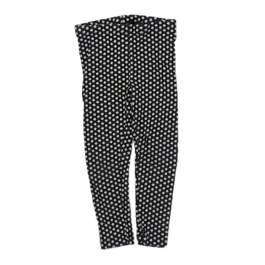Tea Collection Girls Black Polka Dots Leggings Size: 3T Black Polka Dots