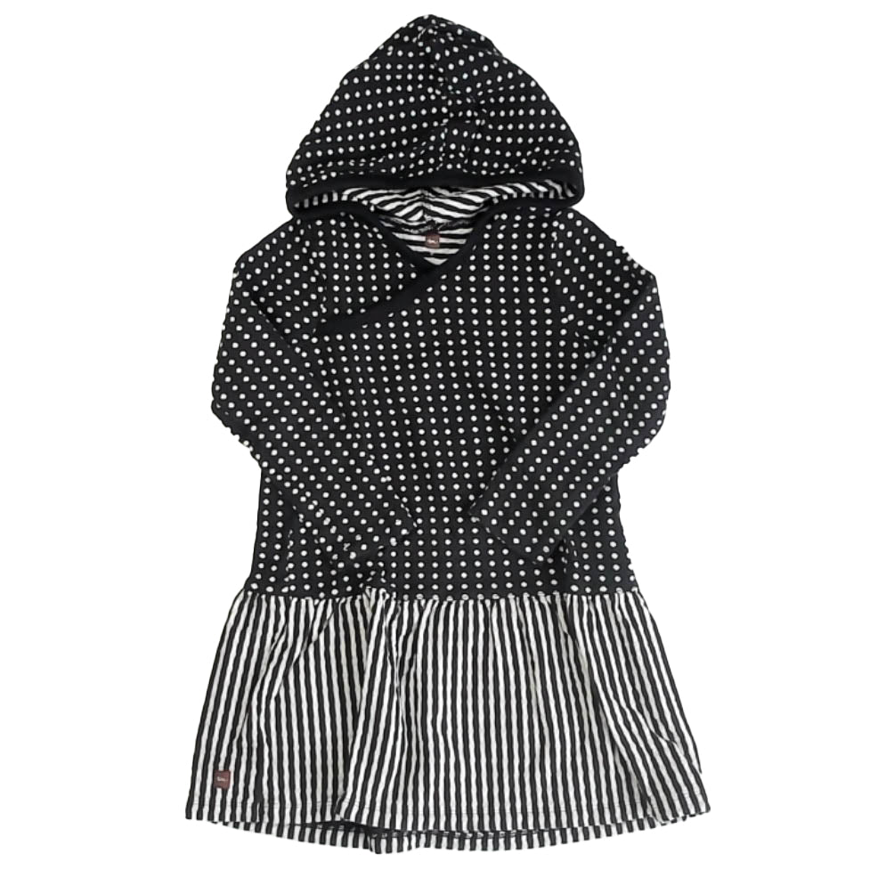 Tea Collection Girls Black Polka Dots Dress Size: 6 Years Black Polka Dots