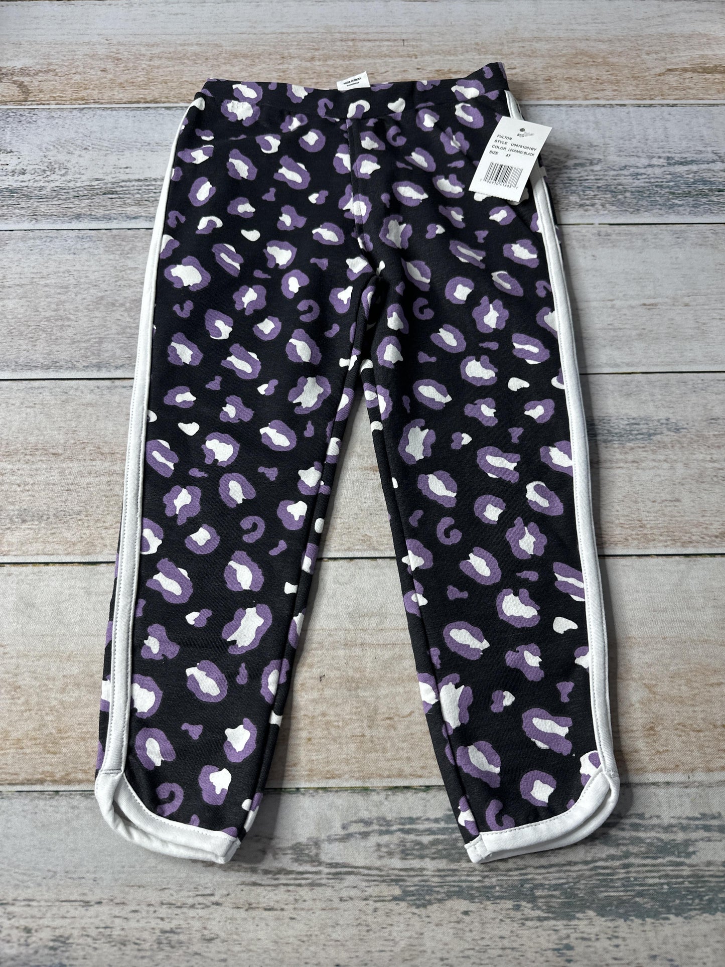 Sovereign Code Girls Black | purple | Animal Print Pants Size: 4T Black | purple | Animal Print