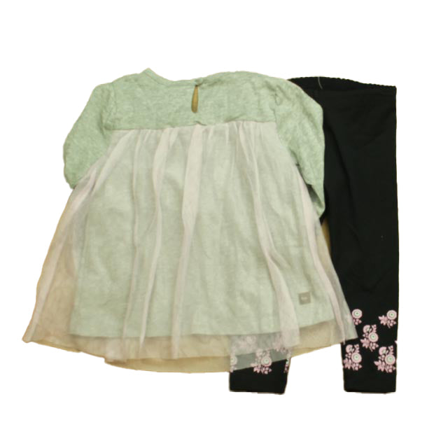 Tea Girls Black | Purple | Gray Leggings Size: 18-24 Months Black | Purple | Gray