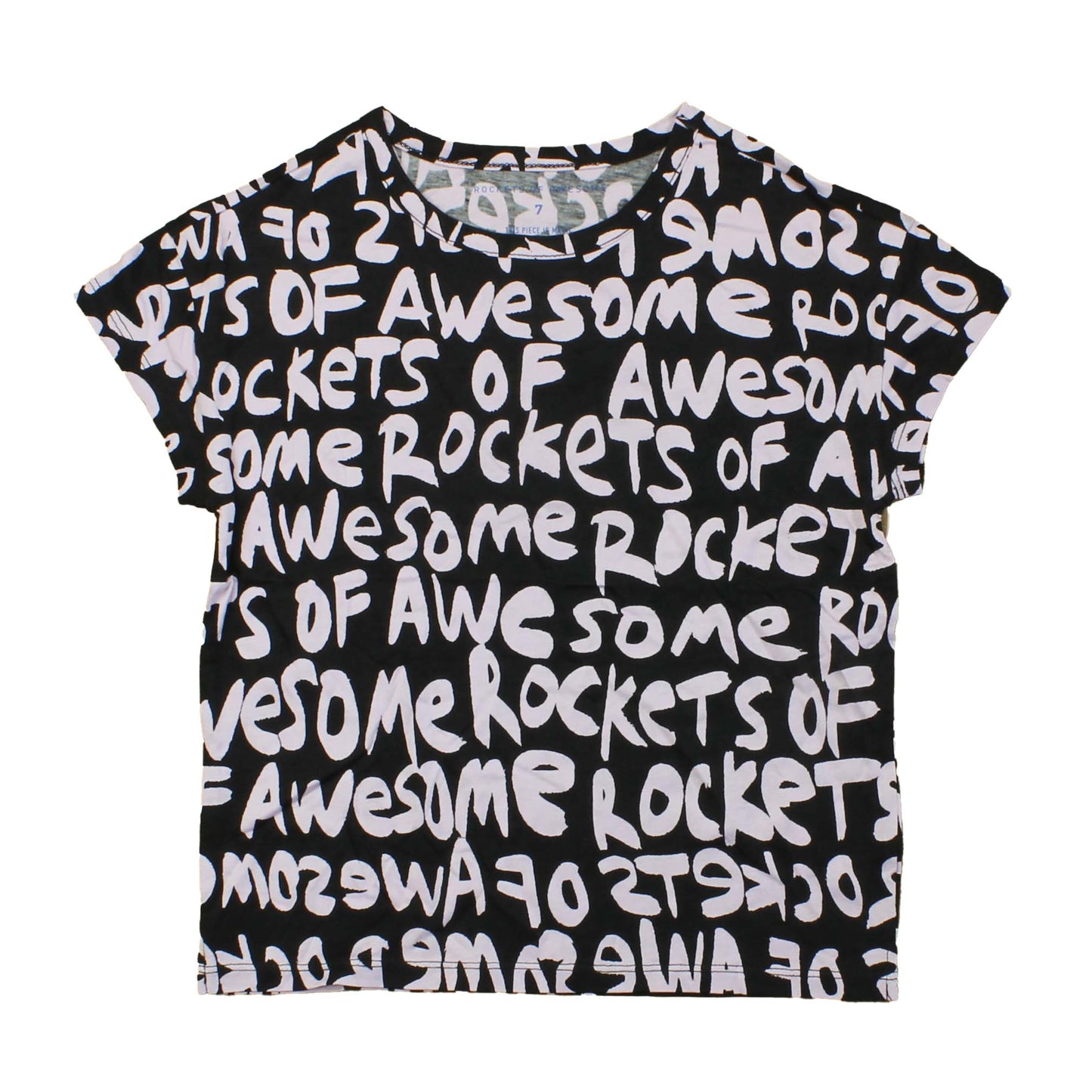 Rockets Of Awesome Girls Black | Purple T-Shirt Size: 7 Years Black | Purple