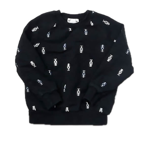 Miles the Label Boys Black Racecar Long Sleeve Shirt Size: 2T Black Racecar