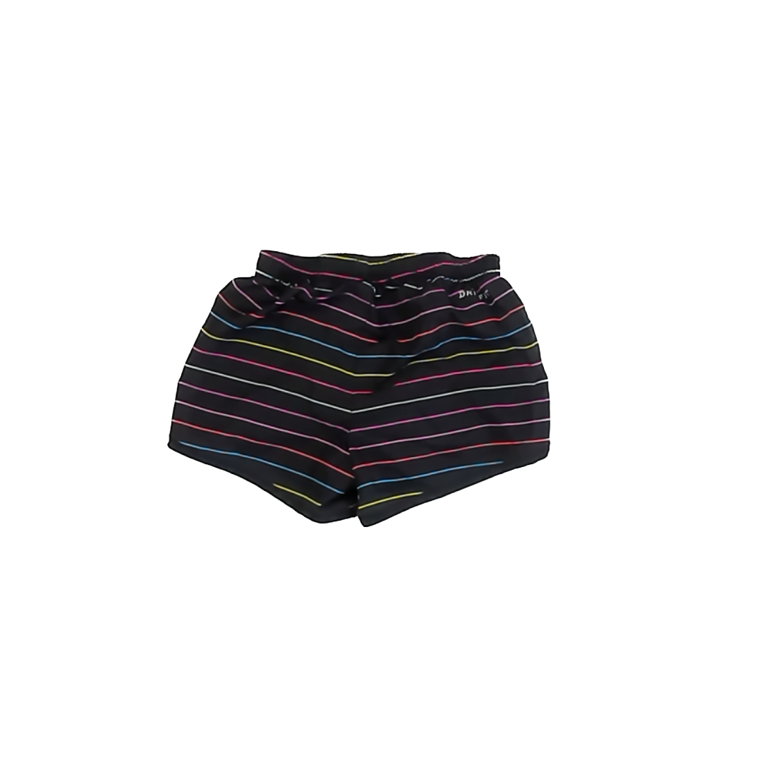Nike Girls Black | Rainbow Stripe Athletic Shorts Size: 4T Black | Rainbow Stripe
