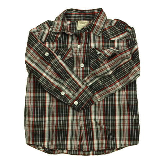 American Hawk Boys Black | Red Plaid Button Down Long Sleeve Size: 4T Black | Red Plaid
