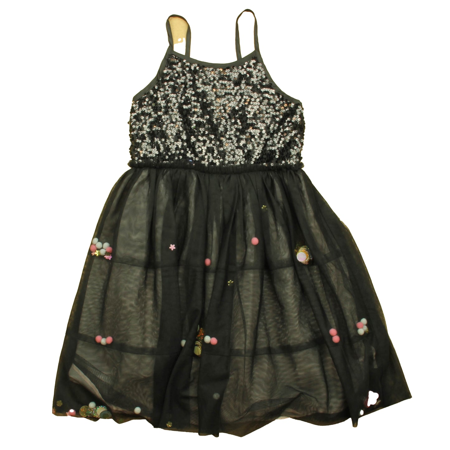 Cat & Jack Girls Black Sequins Dress Size: 7-8 Years Black Sequins