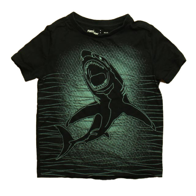 Rumi + Ryder Boys Black Shark T-Shirt Size: 4-5T