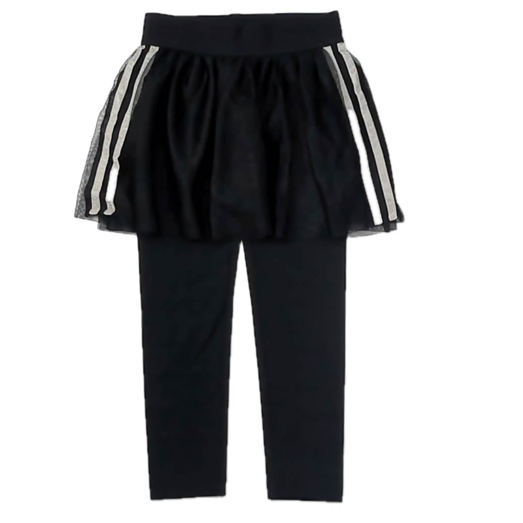 Tea Collection Girls Black Shiny Stripe Leggings Size: 5T Black Shiny Stripe