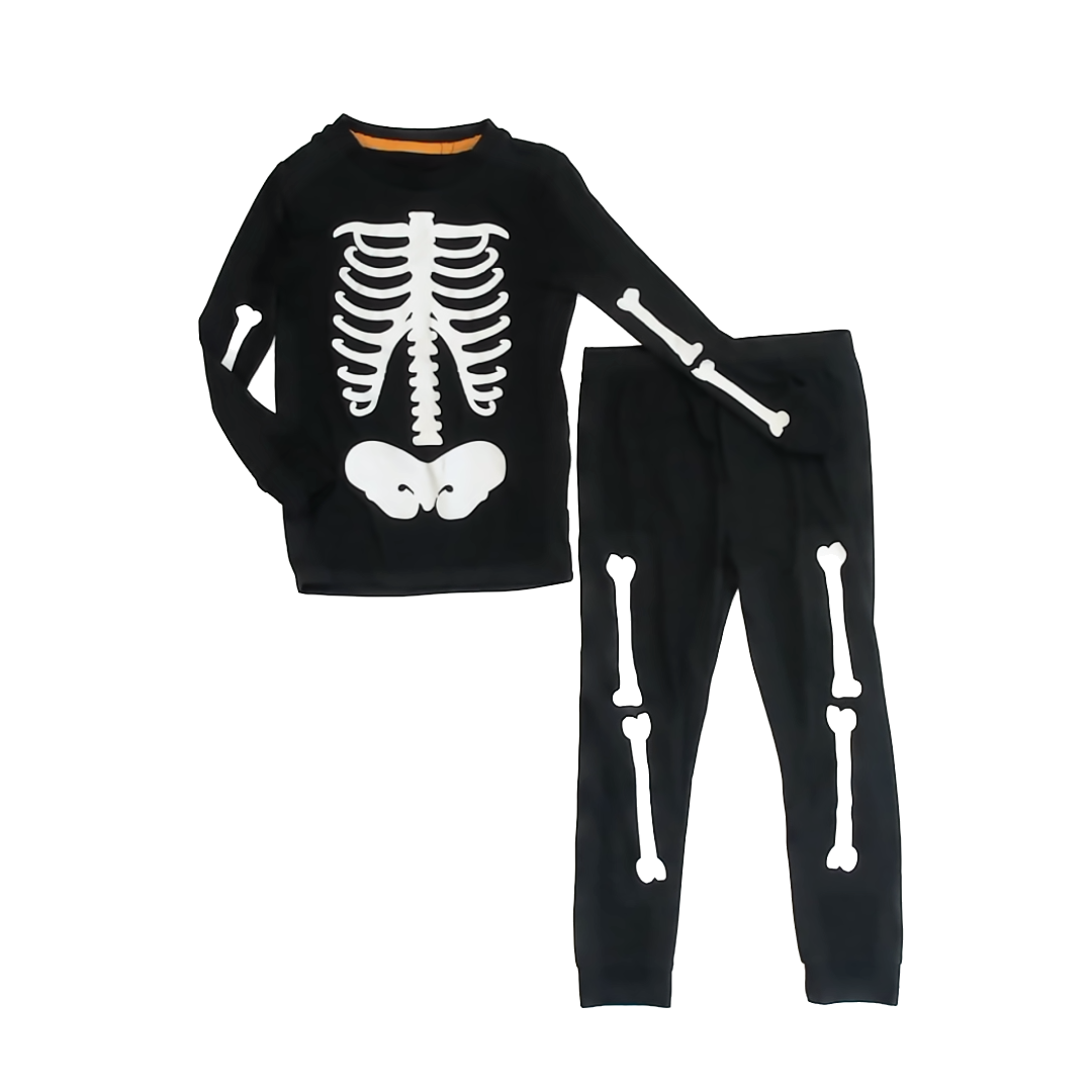 Celebrate Boys Black Skeleton 2-piece Pajamas Size: 5T Black Skeleton