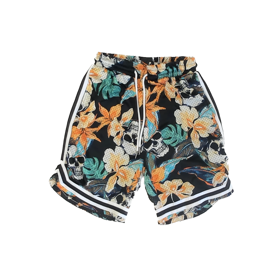 No Boundaries Boys Black Skulls Athletic Shorts Size: Adult XS Black Skulls