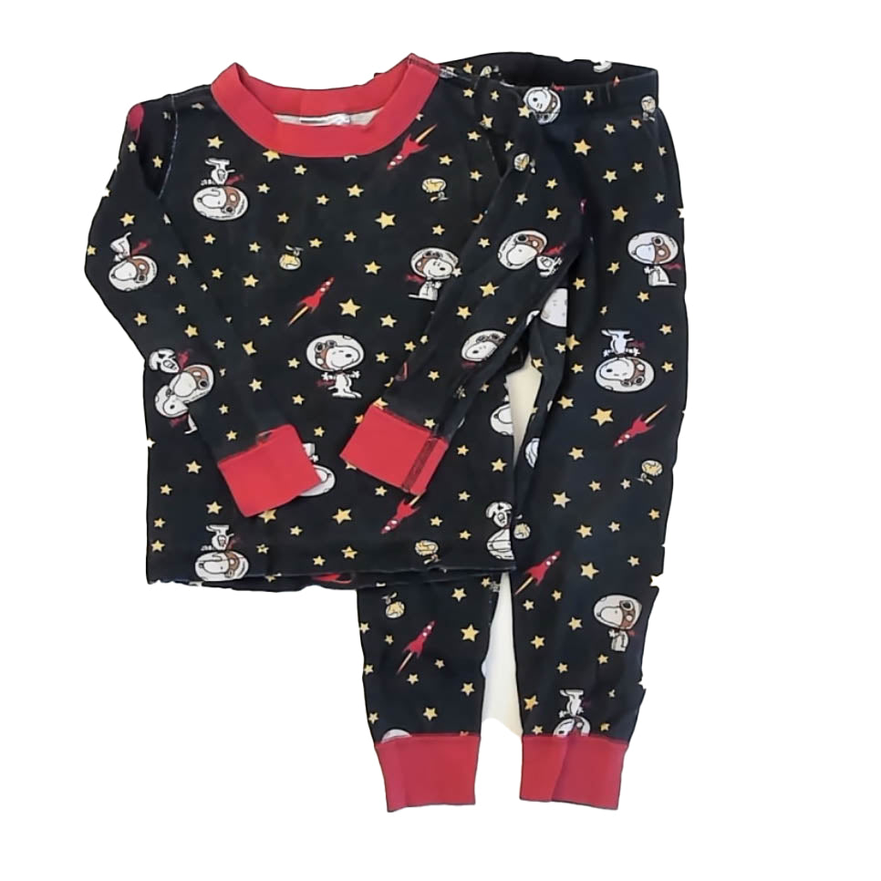 Hanna Andersson Boys Black Snoopy 2-piece Pajamas Size: 5T Black Snoopy