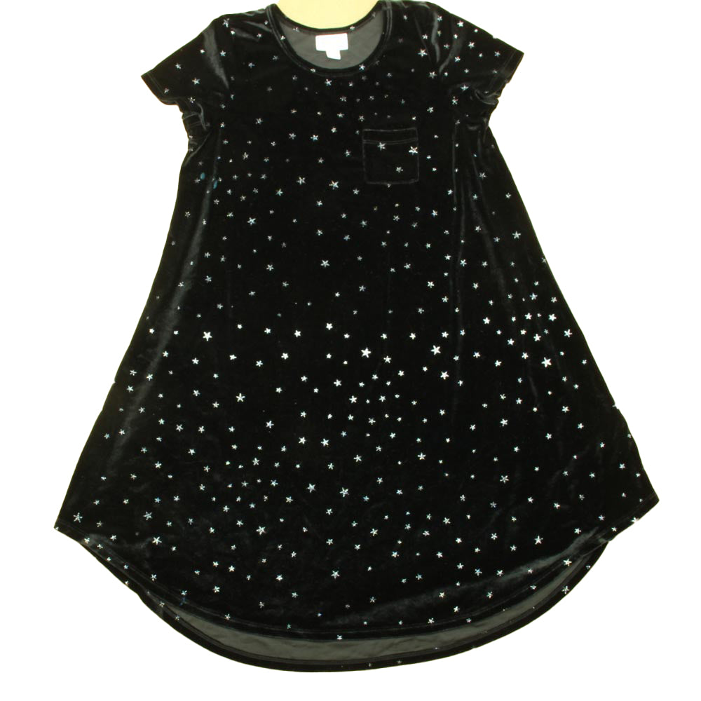 LuLaRoe Girls Black Stars Dress Size: 12 Years