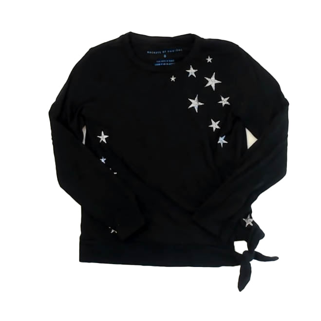 Rockets Of Awesome Girls Black | Stars Long Sleeve T-Shirt Size: 8 Years Black | Stars