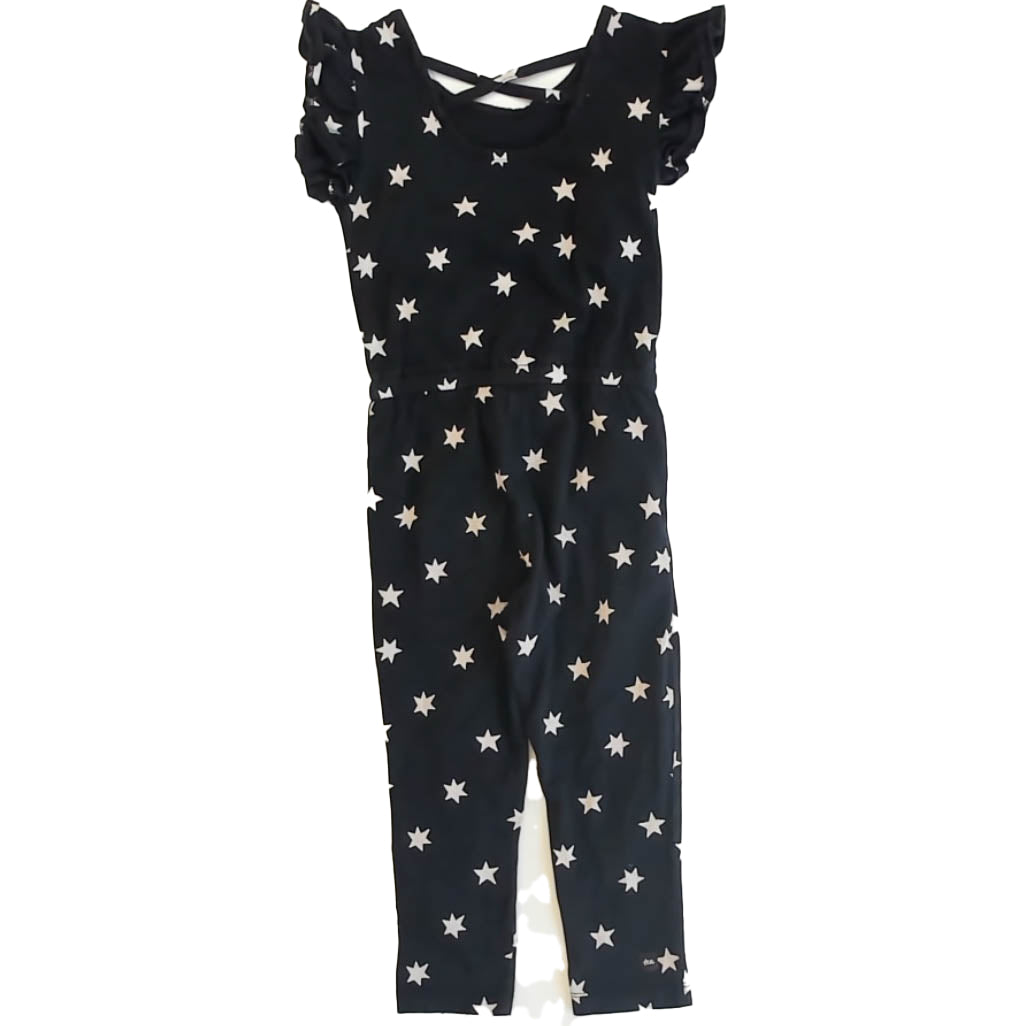 Tea Collection Girls Black Stars Romper Size: 4T Black Stars